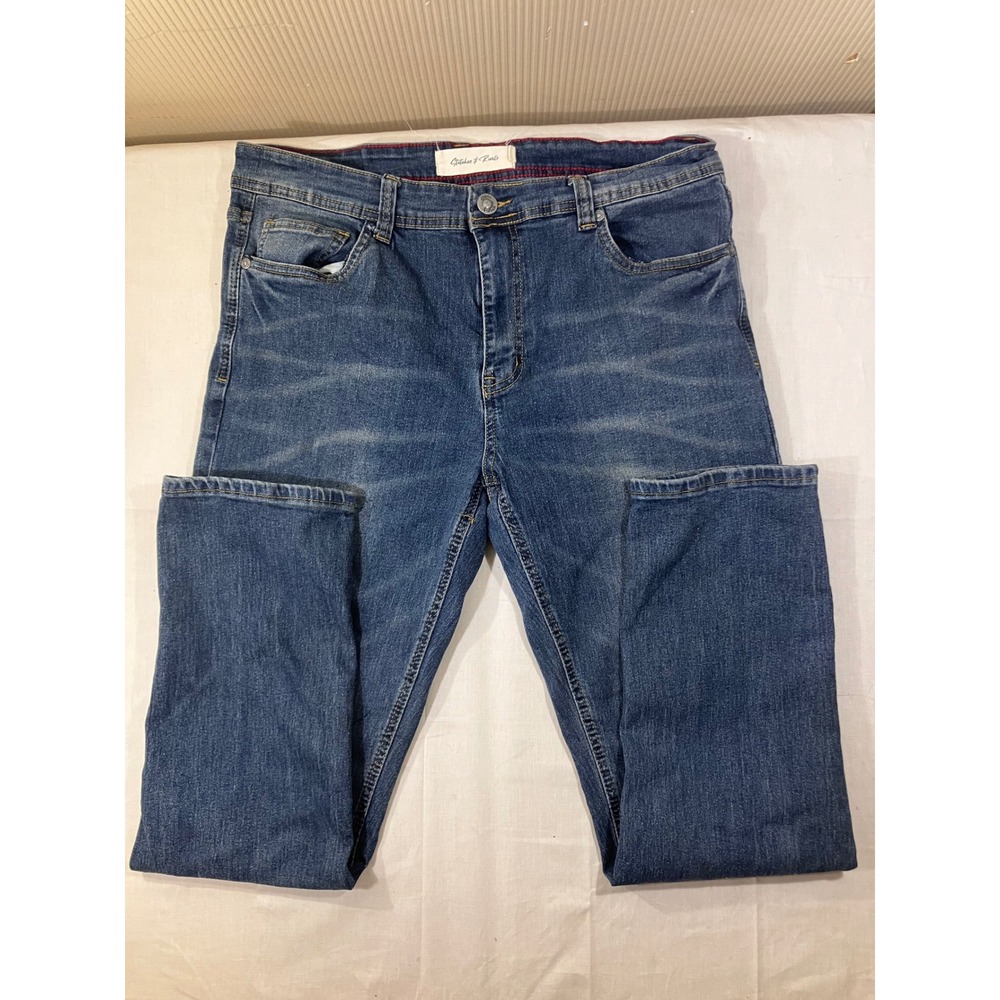 Stitches & Rivets‎ Mens Blue Wash Straight Leg Denim Jeans 34x30